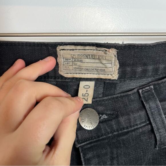 Current Elliot Black The Fling Studded Embellished Boyfriend Jeans Size 25 - Picture 4 of 8
